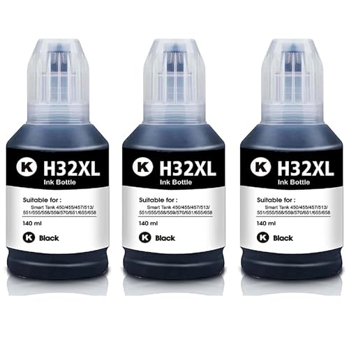 Yongairuink Compatibile Cartucce D'Inchiostro Sostituzione Per 32Xl Nero Flaconi Di Inchiostro Per Smart Tank 7305 7605 7306 7005 5105 455 457 510 513