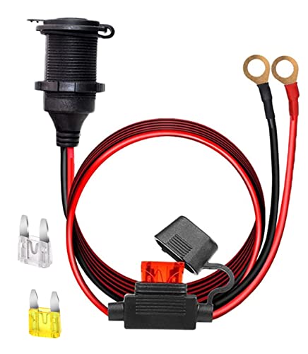 Presa Accendisigari 12V/24V Impermeabile - Adattatore Accendi Sigari Per Auto Moto Camion Barca Cavo Adattatore Per Accendisigari Da 3 M 14Awg 20A Con