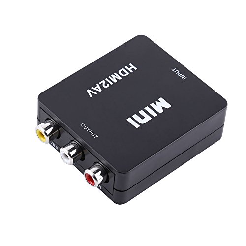 Vbestlife Da Hdmi A Rca 1080P Hdmi A Av 3Rca Cvb Composite Video Audio Converter Adattatore Supporto Ntsc E Pal Con Cavo Di Ricarica Usb(Black)
