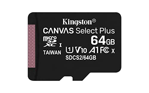 Kingston - Micro Sd Card Hc Da 64 Gb -C10 + Adattatore Sd Canvas Select Plus