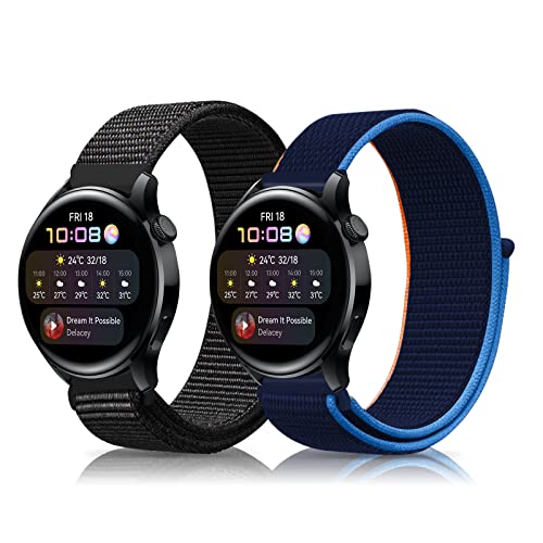 Senool [2 Pezzi 22Mm Cinturino Per Huawei Watch Gt 4 46Mm/Watch 4/Watch 4 Pro, Nylon Ricambio Cintura Bracciale Per Huawei Watch Ultimate/Watch Buds/W