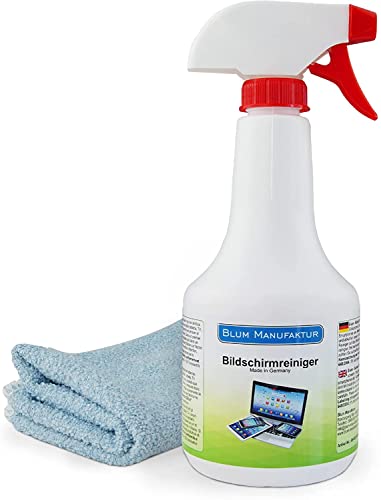 Blum - 500Ml Pulizia Dello Schermo + Panno Microfibra. Pulizia Perfetta Di Tutti Gli Schermi E Display. Senza Striature E Senza Strisce.