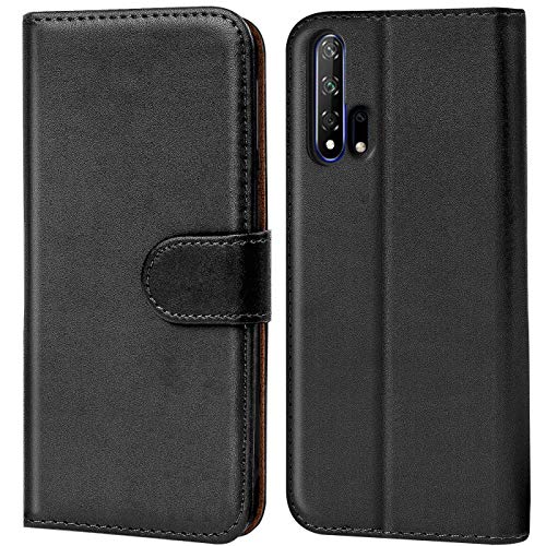 Verco Custodia Per Honor 20 Pro, Case Per Honor 20 Pro Cover Pu Pelle Portafoglio Protettiva, Nero