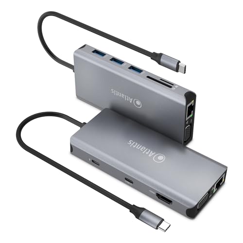 Atlantis A04-Tc_Dk46 Docking Station Usb C (Type C) A Hdmi 4K, Vga, Ethernet Rj45 Gigabit, 3 Usb 3.0, 1 Usb C, 1 Pd-85W, 1 Audio In/Out 3.5Mm, Card Re