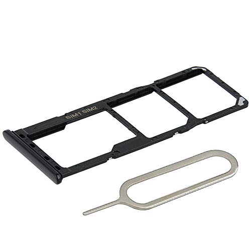 Mmobiel Doppio Vassoio Carta Sim Compatibile Con Samsung Galaxy A12 2020 - Porta Scheda Sim Incl Il Pin Della Sim - Nero