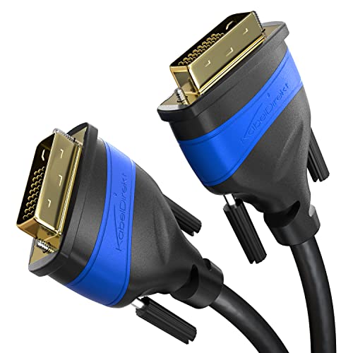 Kabeldirekt - Cavo Dvi Dual Link - Con Nucleo Di Ferrite Per Una Trasmissione Del Segnale Priva Di Interferenze - 10M (Cavo Monitor Digitale Dvi-D/24+