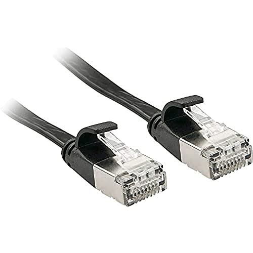 Lindy Cavo Di Rete Flat U/Ftp Cat.6A Nero, 1M