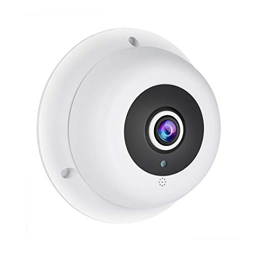 Revotech Fisheye Telecamera Ip Poe Con Audio, Telecamera Di Sicurezza Dome Da Interno 1,7 Mm Grandangolare Obiettivo Visione Notturna 3Mp H.265 Cctv V