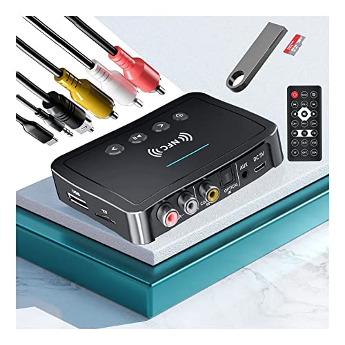 Adattatore Bluetooth Usb Bluetooth 5.0, Pomme Nfc Chiavetta Bluetooth Auto, Ricevitore Bluetooth 3 In 1 Trasmettitore Fm-Plug And Play, 3.5Mm Aux/Rca