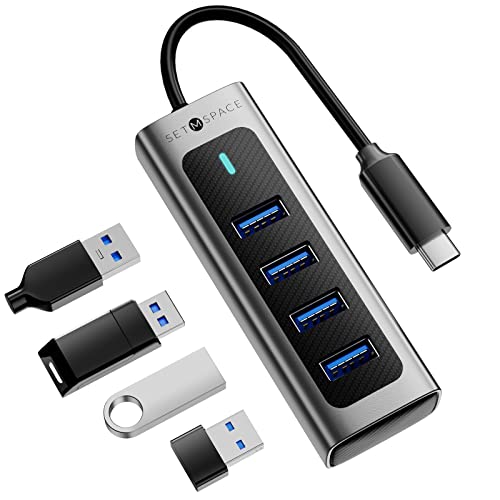Hub Usb C, Hub Usb 3.0 4 Porte, Hub Usb-C Con Trasmissione 5Gbps Nessun Ritardo, Hub Usb C Macbook, Laptop, Macbook Pro, Macbook Air