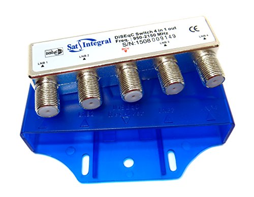 Switch 4 X 1 Diseqc 2.0 Con Copertura In Plastica Di Protezione Frente A La Intemperie. Satintegral T-40 Per Parabolica Satelite | 4 Entrate Per Lnb E