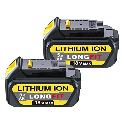 2 Pz 18V 5.0Ah Sostituzione Della Batteria Di Ricambio Per Dewalt Compatibile Con Dewalt Dcs355N-Xj, Dcw210N-Xj, Dcm563Pb-Xj, Dcg405N, Dcd796N, Dcw210