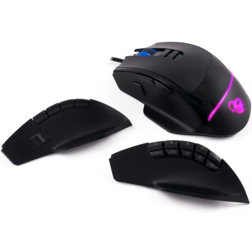 Deep Gaming Proswap, Mouse Modulare Usb Con 3 Pannelli Laterali Intercambiabili (3, 5 E 10 Tasti), Luce Rgb, Sensore Ottico Pixart 3325, 500Fps, 100Ip