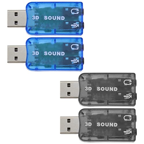 4 Schede Audio Stereo Esterne 5.1 Usb Con Cuffie Da 3,5 Mm E Connettori Per Microfono, Adattatore Audio Virtuale 3D 5.1 Canali, Compatibile Con Window