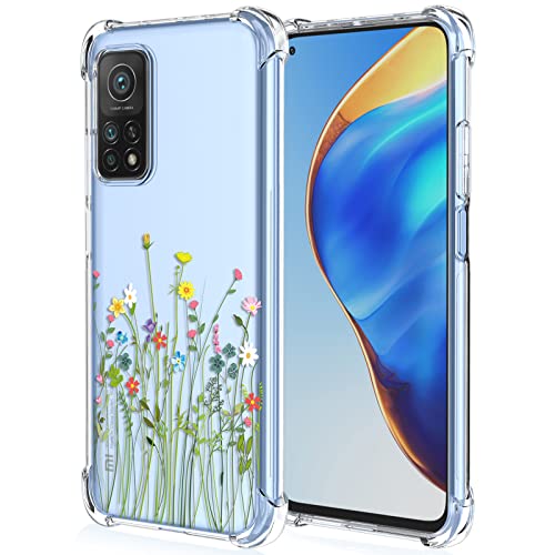 Xinyexin Cover Per Xiaomi Mi 10T 5G / Mi 10T Pro 5G, Custodia Floreale Per Ragazza Donna Motivo Floreale Trasparente Tpu Antiurto Custodia Protettiva