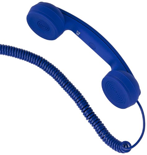 Hi-Fun Hi-Ring, Mini Cornetta Vintage Con Filo E Jack Audio Da 3.5", Colore Blue