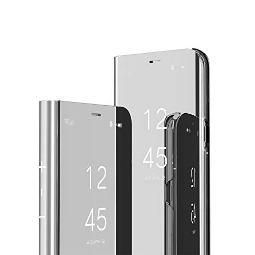 Cotdinfor Iphone Xr Custodia Placcatura Specchio Clear View Standing Cover Slim Mirror Flip Portafoglio Antiurto Case Con Funzione Stand Per Iphone Xr