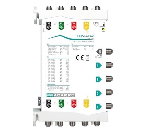 Fracarro Multiswitch Scd2-5416W 5In 4Out 287412 271180