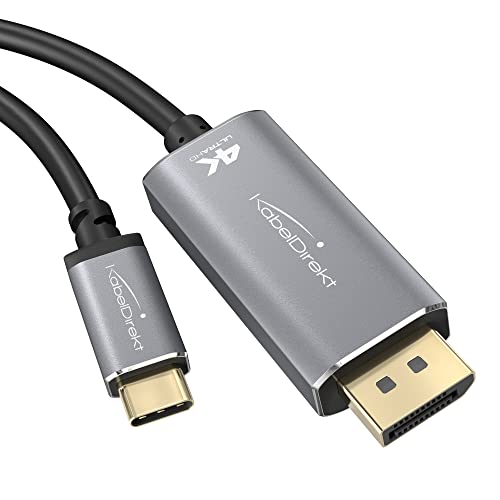 Kabeldirekt Adattatore E Cavo Usb-C A Displayport, 2 M, Fino A 4K/2160P A 60 Hz – Per Collegare Portatili, Smartphone E Tablet A Grandi Schermi – Dp, 
