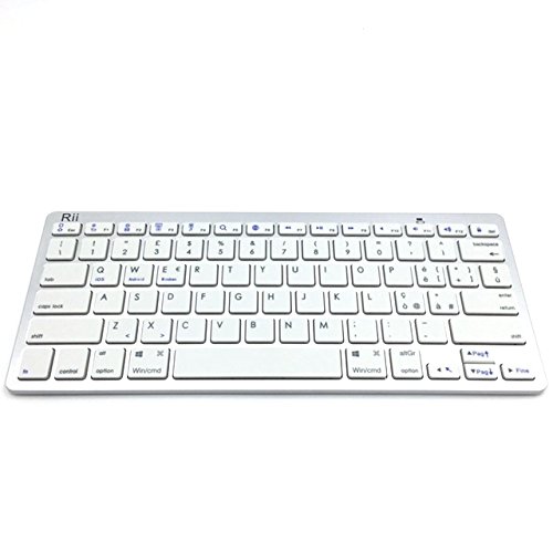 Rii Bt09 Bluetooth (Layout Italiano) - Tastiera Ultra Sottile Per Tablet, Smartphone, Mini Pc, Computer, Playstation - Colore Bianco