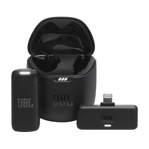 Jbl Quantum Stream Wireless, Wearable Wireless Streaming Microphone With Lightning Dongle For Apple Devices, 24 Hours Of Recording Time, In Black