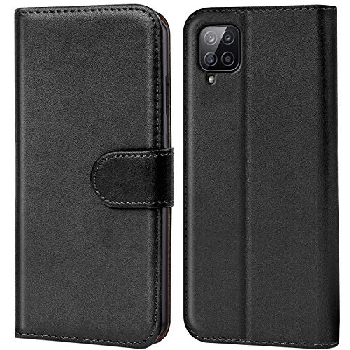 Verco Custodia Per Samsung A12, Case Per Samsung Galaxy A12 Cover Pu Pelle Portafoglio Protettiva, Nero