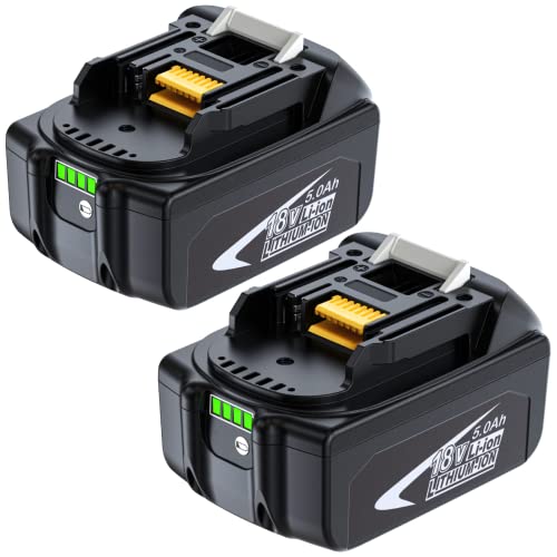 2Pcs Batteria Di Ricambio Per Makita 18V 5.0Ah, Ricambio Makita 18 Volt Bl1860B Batterie Bl1820B 1830B 1840B 1850B, Compatibile Con Strumenti Makita 1