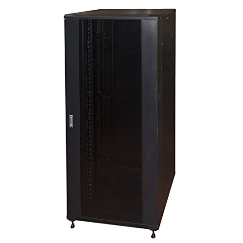 Link Armadio Rack 19" 42 Unità, Dimensione (A) 2055, (L) 800, (P) 800 Mm. Colore Nero, Porta Vetro