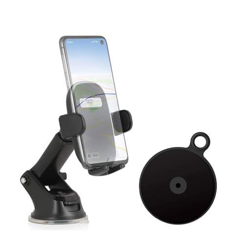 Wicked Chili Supporto Per Telefono Cellulare Auto Parabrezza Con Piastra Adattatore Cruscotto Compatibile Con Apple Iphone 15, 14, 13, Samsung Galaxy