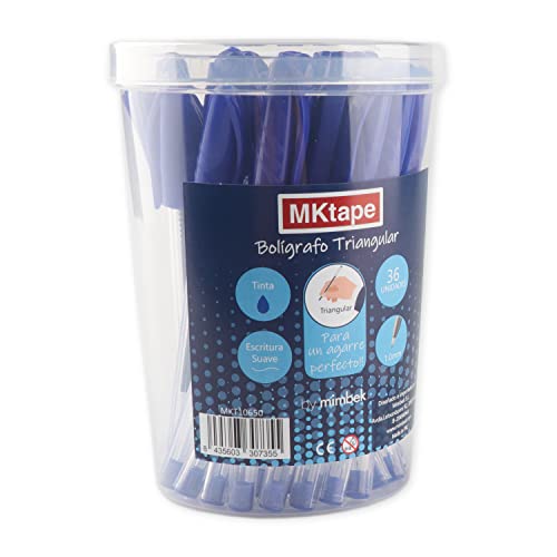 Mktape Bolígrafos Triangulares Mkt10650 - Azul · Caja 36 Unidades