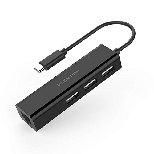 Lention Hub Usb C A 3 Porte Usb 2.0 Con Lan Ethernet Rj45, Adattatore Compatibile Con 2016-2023 Macbook Pro 13/15/16, New Mac Air, Macbook 12, Surface