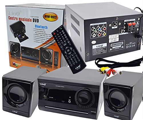 Rgdigital - Impianto Stereo Musicale Karaoke Lettore Dvd Film Home Theatre 2.1 Dolby Usb Radio Fm Bluetooth Linq Hyhf-9922