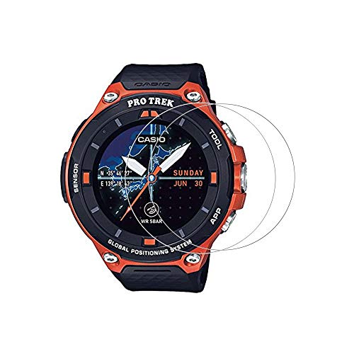 Zshion - Pellicola Protettiva Per Schermo Casio Pro Trek Wsd-F30, Durezza 9H, In Vetro Temperato, Per Casio Wsd F30, Con Anti-Impronte Digitali, Trasp