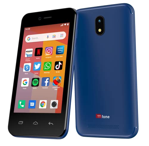 Ttfone Telefono Cellulare Tt20 Smart 3G Con Android Go - 8 Gb - Dual Sim - Touch Screen Da 4 Pollici (Blu)