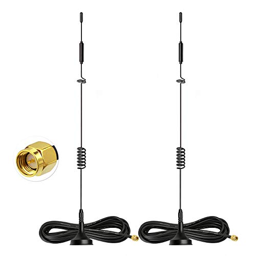 Bingfu Antenna 4G Lte Interni Mimo Sma Maschio 8Dbi Con Base Magnetica (2 Pacchi) Per Tim Iliad Vodafone Windtre 4G Lte Cellular Router Modem Gateway 