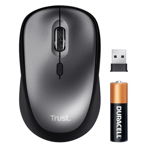 Trust Yuki Mouse Wireless Silenzioso Con Batteria, Per Mano Sinistra E Destra, 83% Plastica Riciclata, 800-1600 Dpi, Microricevitore Usb, Mouse Senza