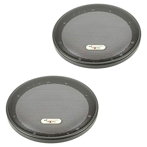 Tomzz Audio Excalibur 2800-002-1 - Griglia Per Altoparlanti Din Da 165 Mm, 2 Pezzi, Anello In Plastica Con Griglia In Metallo, Colore: Nero