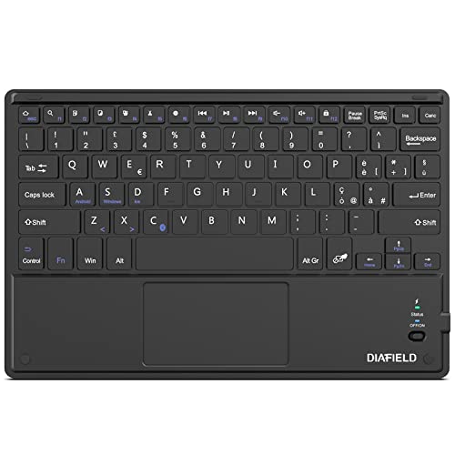 1 By One Diafield Tastiera Bluetooth Wireless Ultra Sottile Con Multi Touch Integrato Touch Pad E Batteria Ricaricabile Per Android Ios E Windows, Tas
