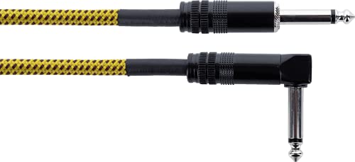 Cordial - Elements Ei 5 Pr-Tweed-Ye, Cavo Sbilanciato, Jack Ts (Mono)/Jack Ts (Mono) Angolato 5 M Tweed Giallo, Nero