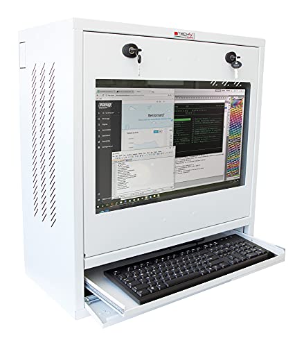 Techly Professional 104899 Armadio Di Sicurezza Per Pc, Monitor Lcd E Tastiera Bianco Bianco