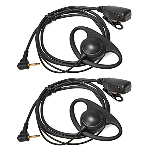 Hyshikra Walkie Talkie Auricolare Con Microfono, 1 Pin 2,5 Mm Auricolare A Forma Di D Compatibile Con Motorola Tlkr T92 H2O T42 T62 T82 Extreme T80 Ex