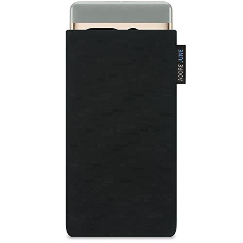 Adore June Classic Nero Custodia Compatibile Con Pixel 7 Pro/Pixel 8 Pro, Tessuto Resistente Con Display Di Pulizia Effetto