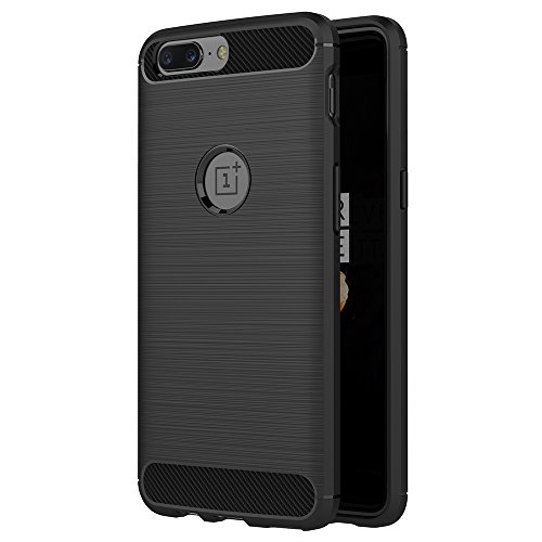 Aicek Cover Oneplus 5, Nero Custodia Oneplus 5 Silicone Molle Black Cover Per Oneplus 5 Soft Tpu Case (5.5 Pollici)