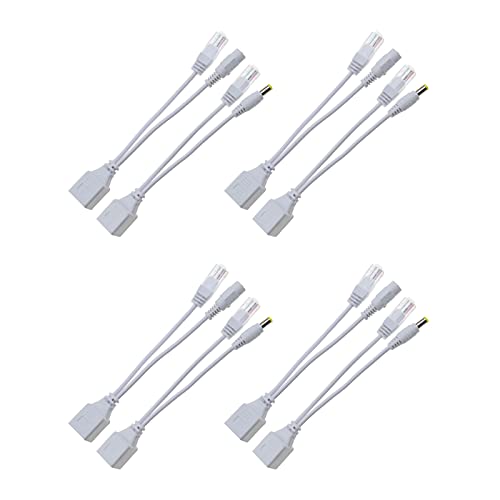 Emagtech 4 Paia Di Iniettori Poe E Splitter Kit Power Ethernet Rj45 Adattatore Dc 12 V Compatibile Con Switch Router Telecamera Di Sicurezza Ip