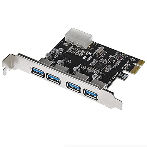 Simpletek Scheda Espansore 4 Porte Aggiuntive Usb 3.0 Pci Pci-E X1 Pci-Express Espansione Via Vl800 Retrocompatibile Con Usb 2.0