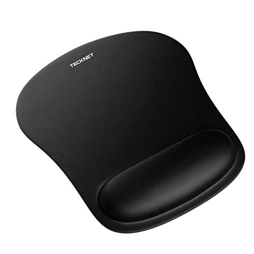 Tecknet Tappetino Mouse Con Poggiapolsi, Gaming Mouse Pad Ergonomico Con Memory Foam, Tocco Morbido E Impermeabile, Tappetini Mouse Supporto Per Compu