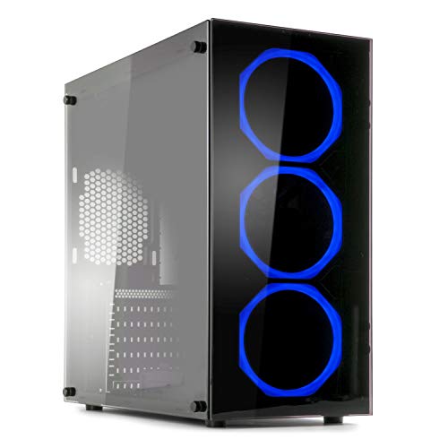 Myka Case Gamign Cristal Atx 2 X Usb2.0 1 Usb 3.0 Ventole Halo Blu Cg-C01B Zafir
