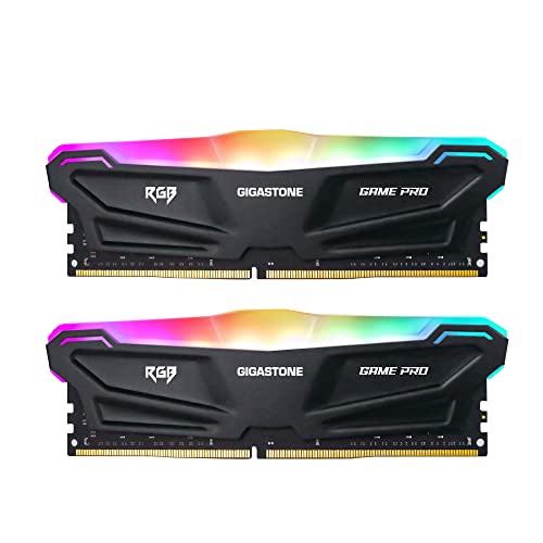 【Ram Ddr4】Gigastone Nero Rgb Game Pro Desktop Ram 16Gb (2X8Gb) Ddr4 16Gb Ddr4-3200Mhz Pc4-25600 Cl16 1.35V 288 Pin Unbuffered Non Ecc Udimm Per Pc Gam