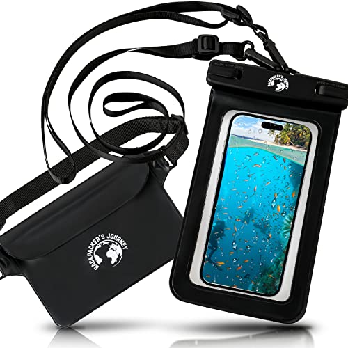 Backpacker'S Journey Set Di Custodia Impermeabile E Marsupio. Custodia Per Cellulare Con Due Cinghie Da Collo. Ideale Per Gli Sport Acquatici E La Spi