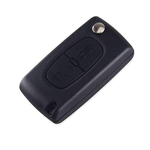 Salpie Cover Chiave Portachiavi Guscio Compatibile Con Citroen C2 C3 C4 C5 Picasso 2 Tasti Peugeot 107 206 207 307 308 406 407 Telecomando (No Vano Ba